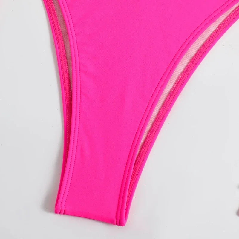 Brazilian Beachwear Set Side Halter Ladies Split Strap Adjustable