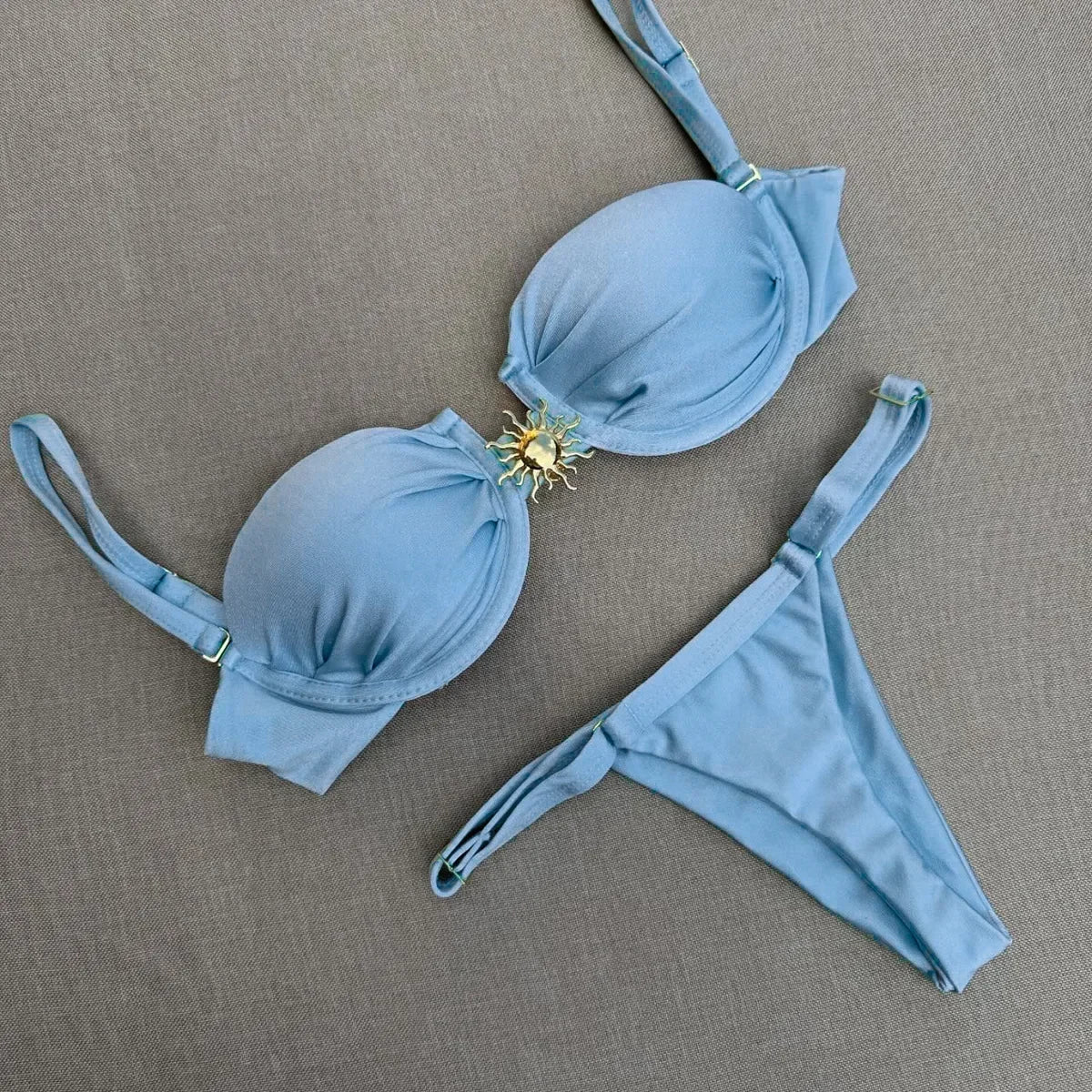 3 Pieces Bikini Set Push Up Cover Ups