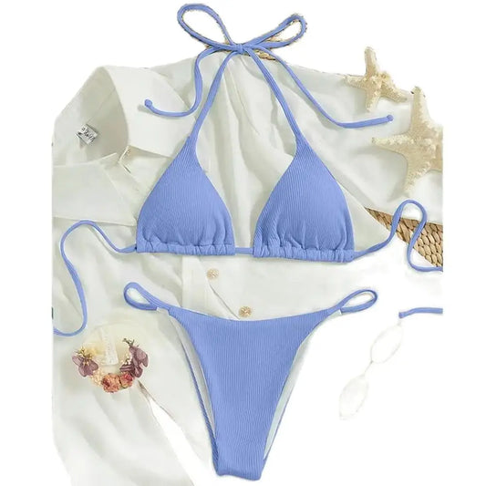 Brazilian bikinis Pit Stripe High Waisted Lace.